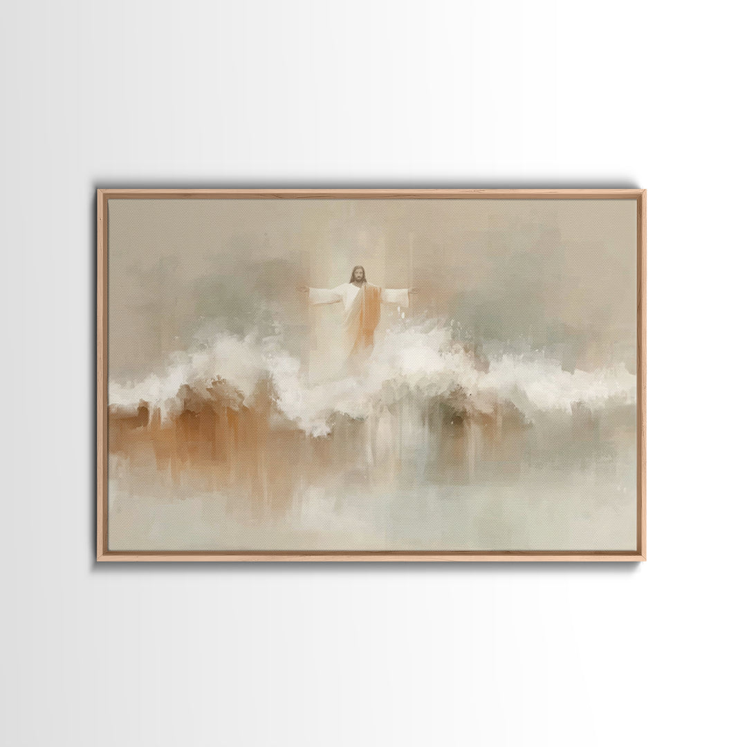Heaven’s Horizon – Framed Canvas Print – Christian Wall Art – Modern Jesus Art – Christian Art Canvas – Christian Decoration – Large Christ