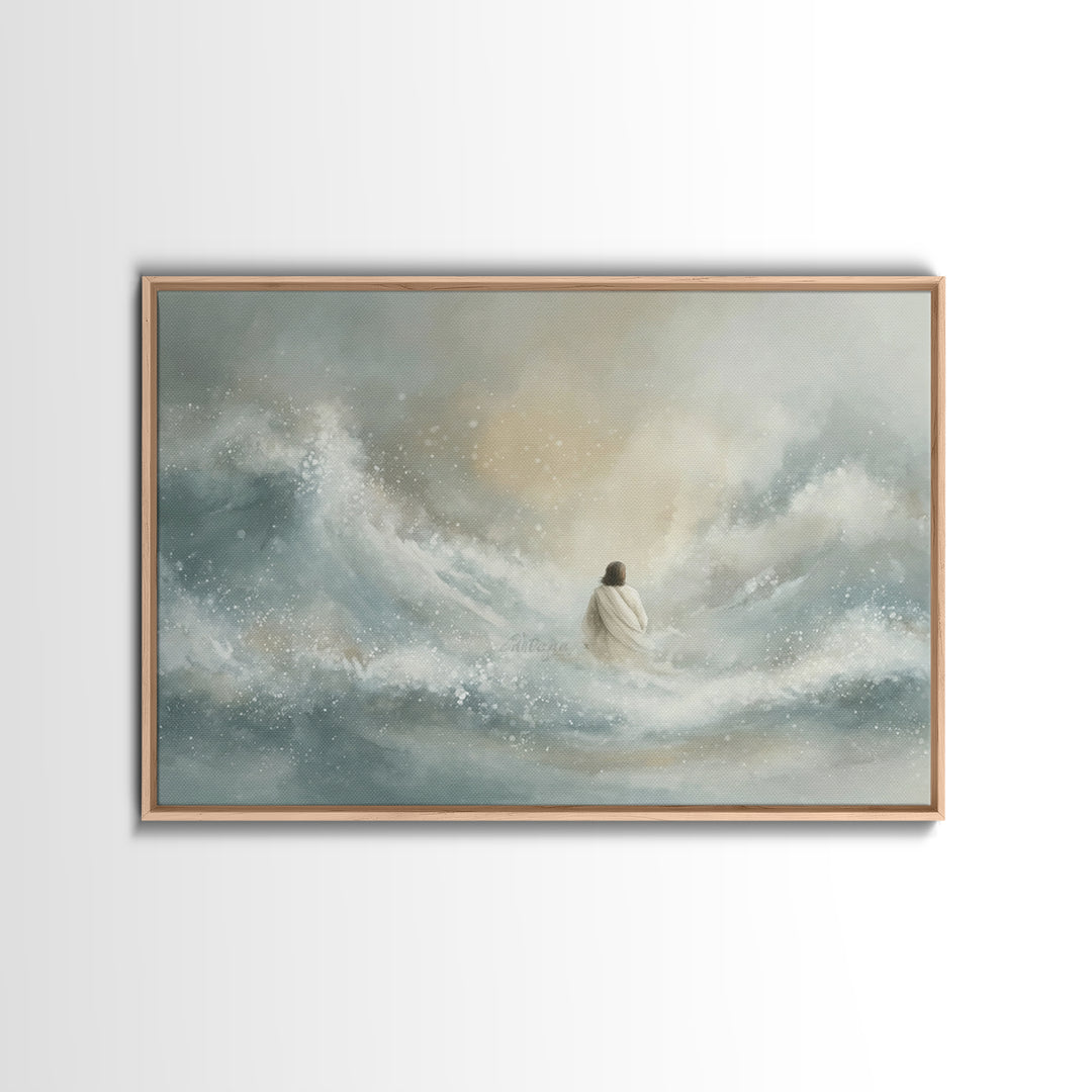 Promise Of Light – Framed Canvas Print – Christian Art Canvas – Modern Christian Painting – Jesus Wall Art – Christian Christmas Art – Subt