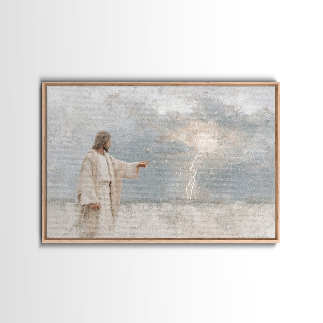 Heaven’s Command, Framed Canvas Print, Christian Art Painting, Jesus Painting, Christian Art Canvas, Modern Christian Art, Christian Decor