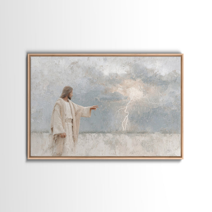 Heaven’s Command, Framed Canvas Print, Christian Art Painting, Jesus Painting, Christian Art Canvas, Modern Christian Art, Christian Decor
