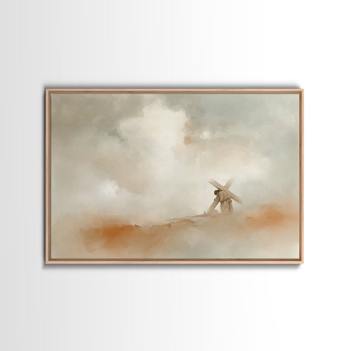 Path Of Sacrifice | Framed Canvas Print | Christian Paintings | Jesus Art Print | Christian Wall Art | Large Christian Painting | Christian