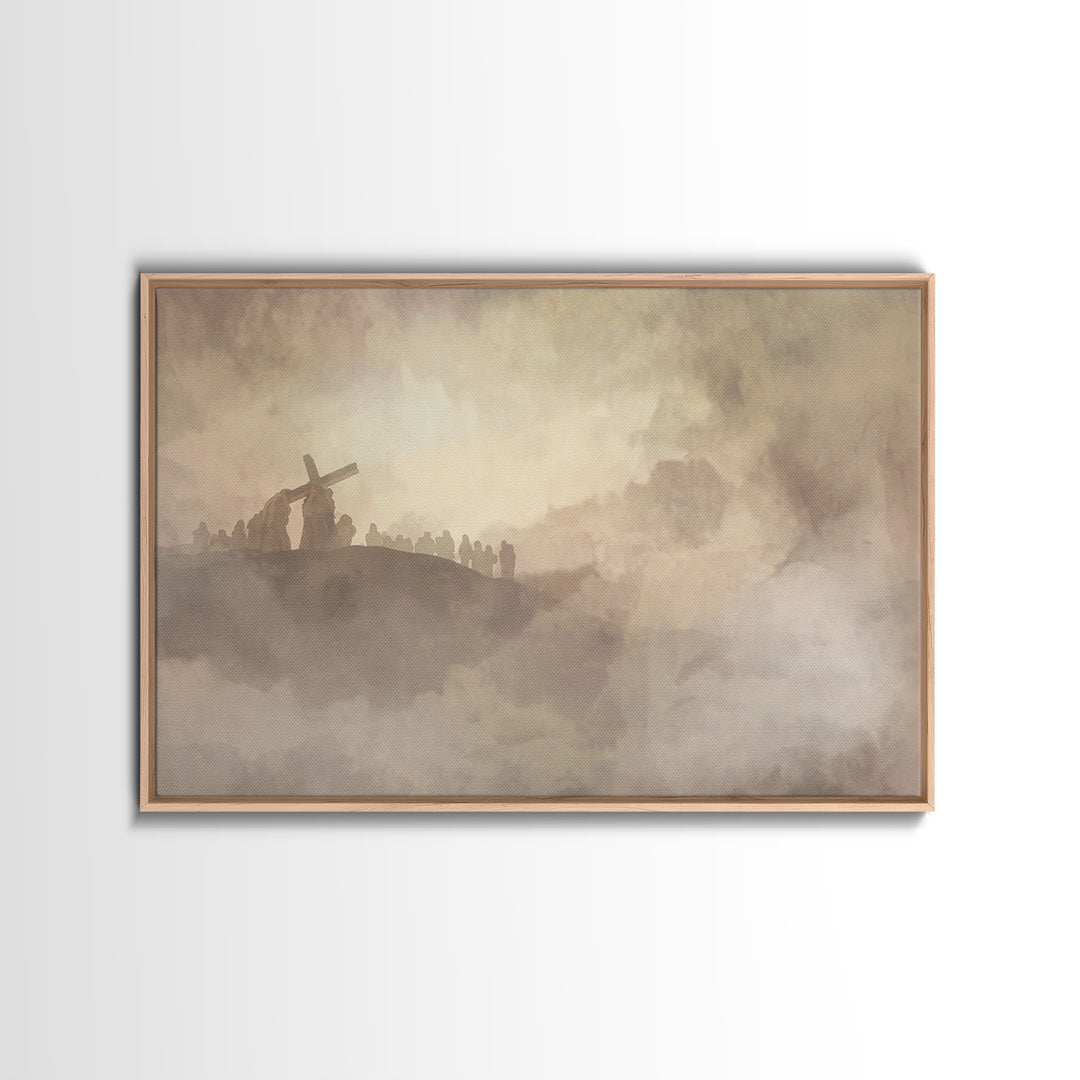 Calvary Silence – Framed Canvas Print – Christian Art Canvas – Christian Wall Art – Jesus Painting – Large Christian Painting – Christian H