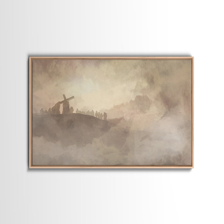 Calvary Silence – Framed Canvas Print – Christian Art Canvas – Christian Wall Art – Jesus Painting – Large Christian Painting – Christian H