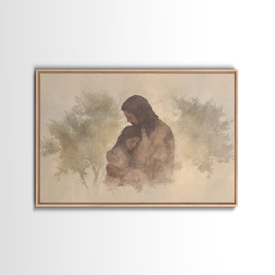 Everlasting Comfort – Framed Canvas Print – Christian Wall Art – Jesus Painting – Christian Art Canvas – Moody Christian Art – Christian De