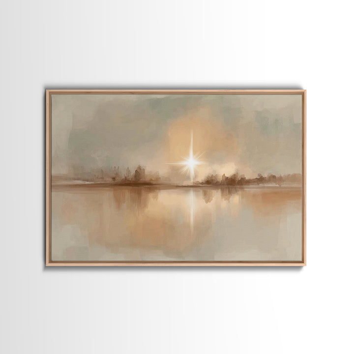 Radiant Bethlehem Star, Framed Canvas Print, Christian Wall Art, Christian Art Canvas, Christmas Art, Modern Christian Art, Christian Chris
