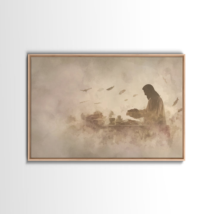 Heavenly Provision – Framed Canvas Print – Christian Wall Art – Christian Art Canvas – Jesus Painting – Moody Christian Art – Christian Art