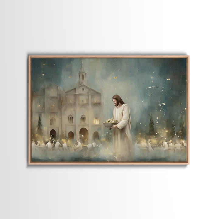 Cathedral Blessing – Framed Canvas Print – Christian Wall Art – Christian Art Canvas – Jesus Painting – Moody Christian Art – Christian Dec
