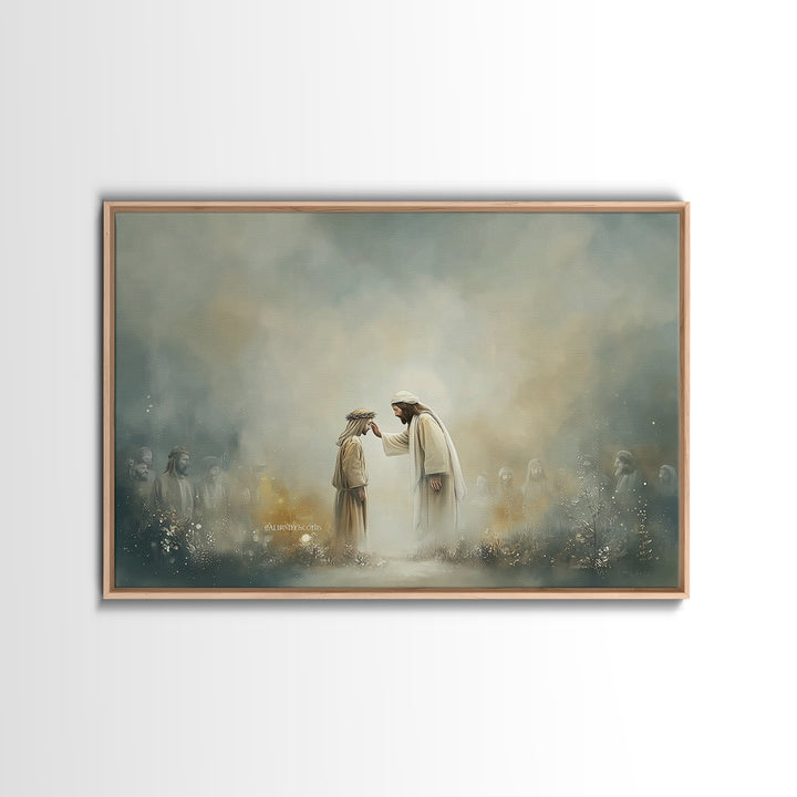 Circle Of Blessing | Framed Canvas Print | Christian Art Canvas | Jesus Painting | Christian Wall Art | Christian Decorations | Christian G