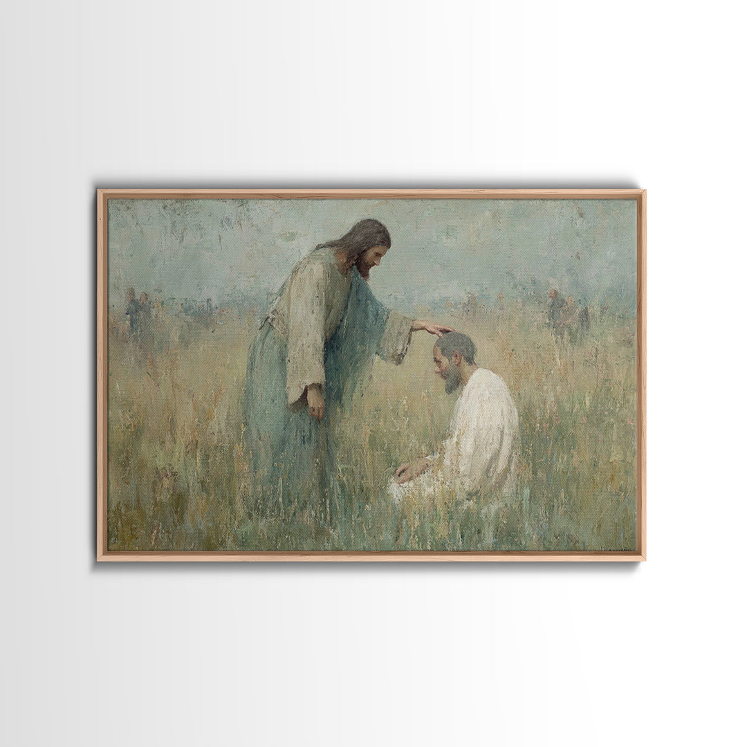 Morning Of Healing – Framed Canvas Print – Christian Painting – Christian Wall Art – Jesus Art Print – Christian Art Canvas – Christian Gif