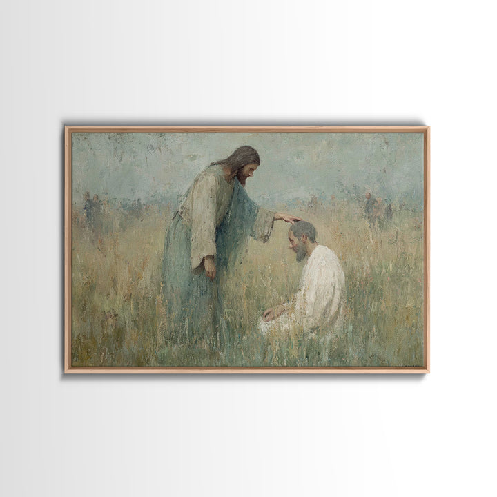 Morning Of Healing – Framed Canvas Print – Christian Painting – Christian Wall Art – Jesus Art Print – Christian Art Canvas – Christian Gif