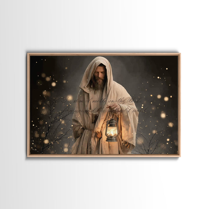 Lantern Of Grace | Framed Canvas Print | Jesus Canvas Art | Christian Wall Art | Christian Art Canvas | Christian Gift | Vintage Christian