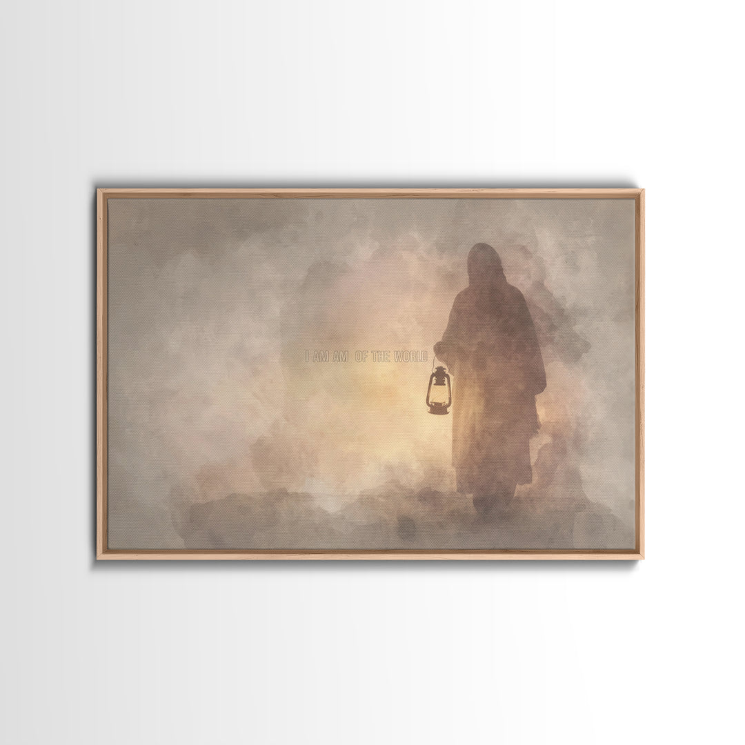 Light Of The World, Framed Canvas Print, Jesus Painting Canvas, Christian Wall Art, Christian Art Canvas, Christian Decor, Christian Christ