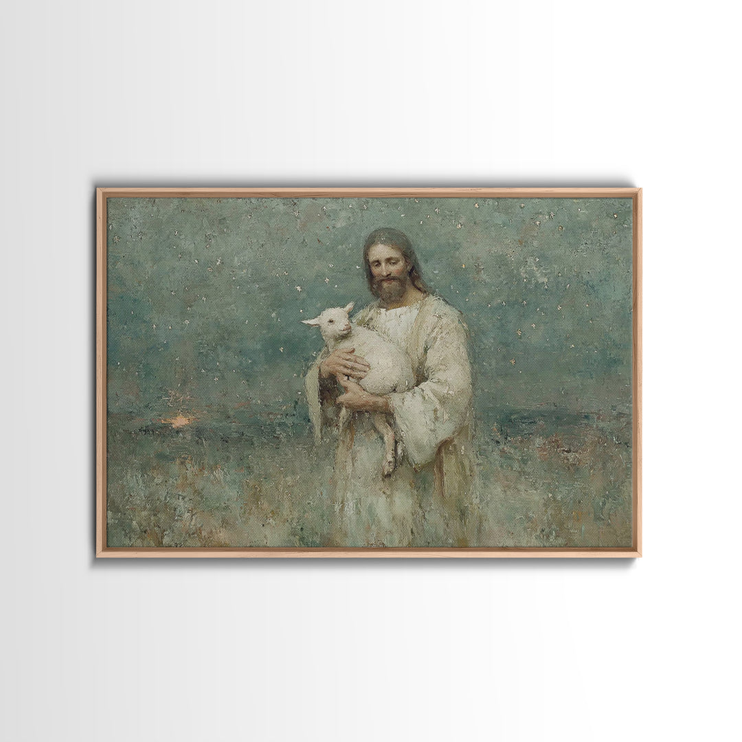 Shepherd Of Stars, Framed Canvas Print, Christian Wall Art, Jesus Painting Canvas, Christian Art Canvas, Vintage Christian Art, Christian G