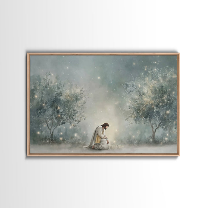 Heavenly Stillness - Framed Canvas Print - Christian Wall Art - Modern Christian Art - Jesus Painting - Christian Art Canvas