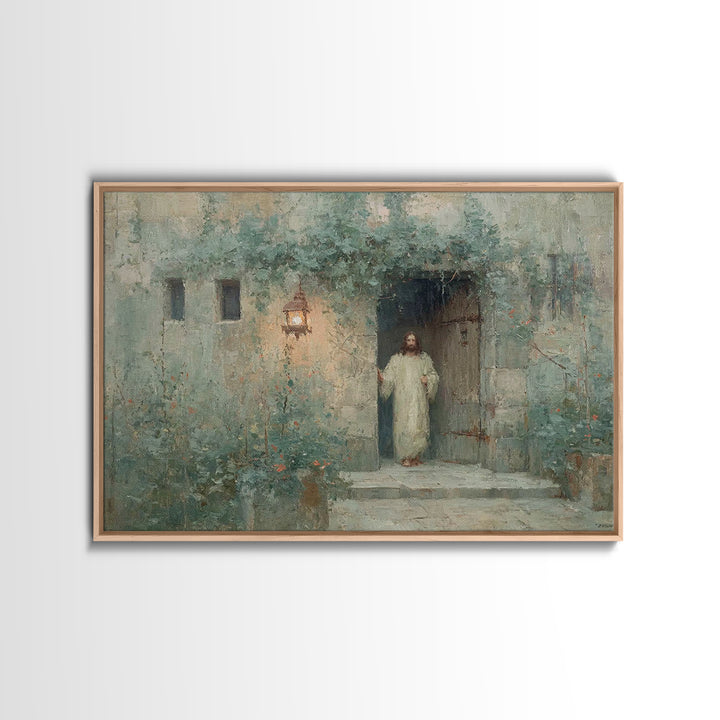 Light Of Welcome - Framed Canvas Print - Christian Wall Art - Modern Christian Art - Jesus Painting - Christian Art Canvas