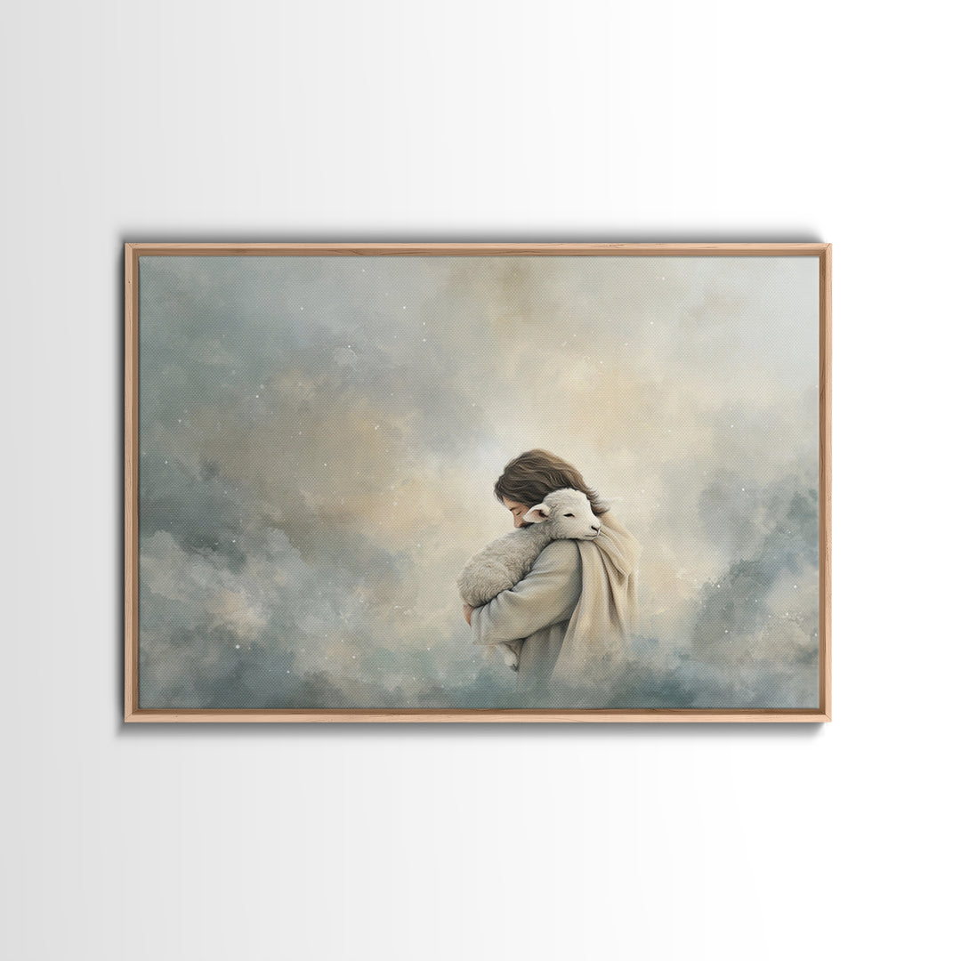 Gentle Haven Light | Framed Canvas Print | Christian Art Canvas | Jesus Painting | Christian Wall Art | Christmas Art | Christian Home Deco