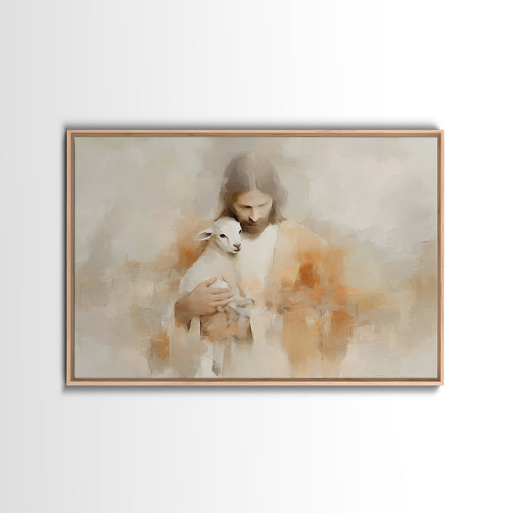 Grace In Stillness, Framed Canvas Print, Christian Wall Art, Christian Art Canvas, Jesus Painting, Christmas Art, Christian Decoration, Chr