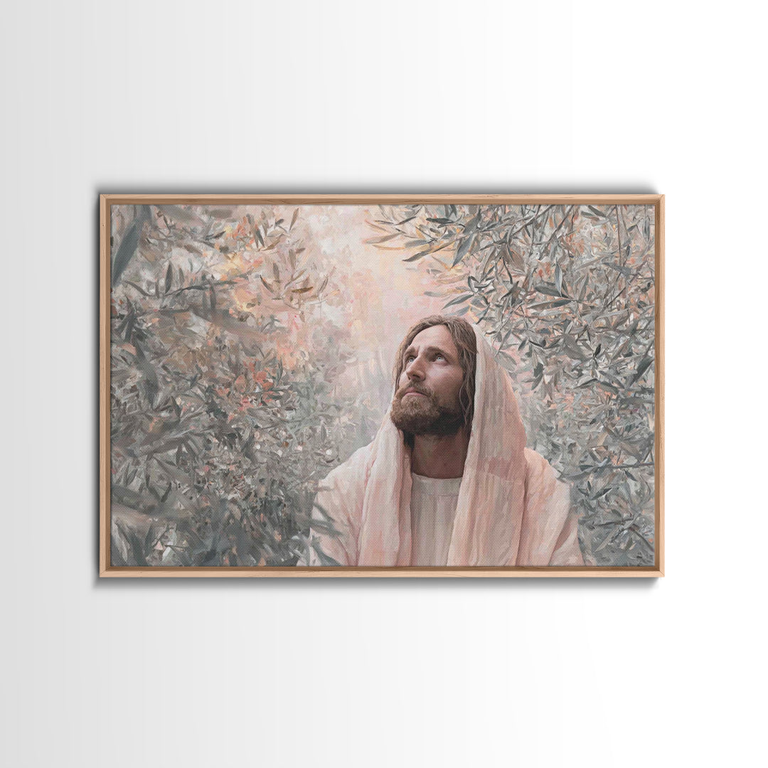 Garden Of Hope | Framed Canvas Print | Christian Art | Jesus Painting | Christian Art Canvas | Christian Wall Art | Christian Christmas Art