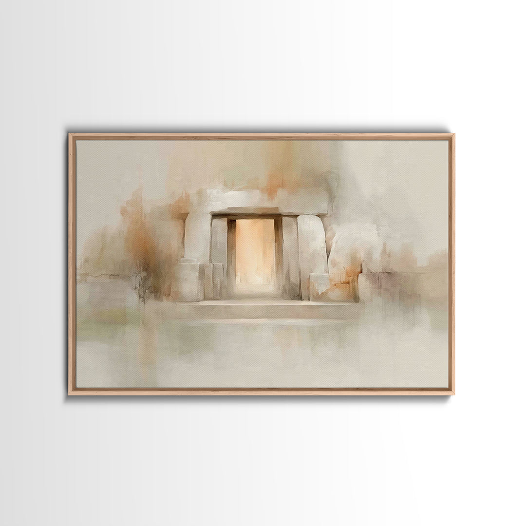 Stone Gate Hope – Framed Canvas Print – Christian Wall Art – Christian Art Canvas – Easter Art – Christian Painting – Christian Decor – Uni
