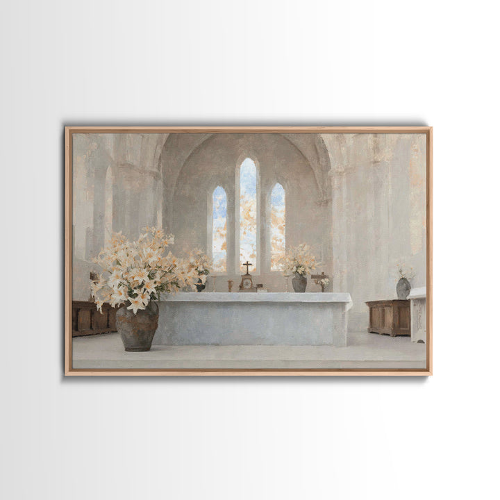 Light Of Grace Altar, Framed Canvas Print, Christian Art Canvas, Christian Wall Art, Christian Art Work, Minimalist Christian Art, Christia