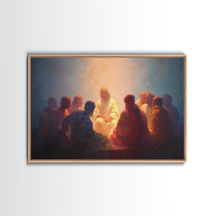 Eternal Gathering, Framed Canvas Print, Christian Art Canvas, Jesus Painting, Christian Wall Art, Christmas Art Prints, Modern Christian Ar