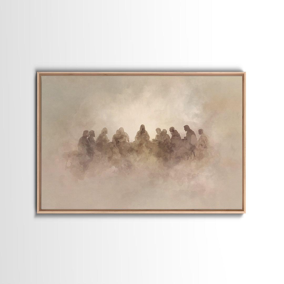 Mystic Supper - Framed Canvas Print - Christian Art Canvas - Jesus Painting - Christian Wall Art - Subtle Christian Art - Christian Christm