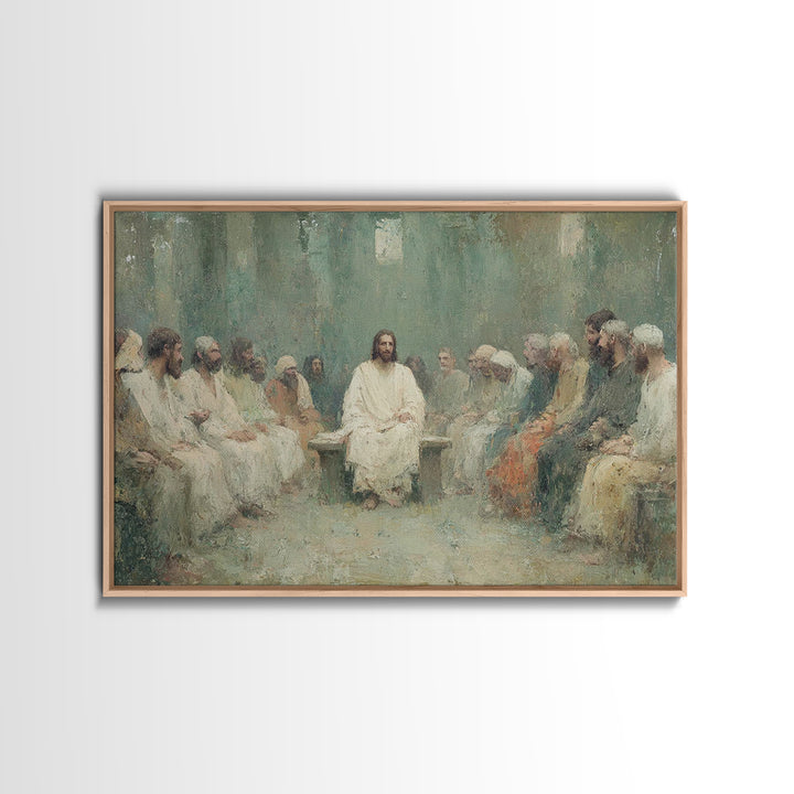 Heavenly Circle | Framed Canvas Print | Christian Art Canvas | Jesus Painting | Modern Christian Art | Christian Gift Ideas | Christmas Wal