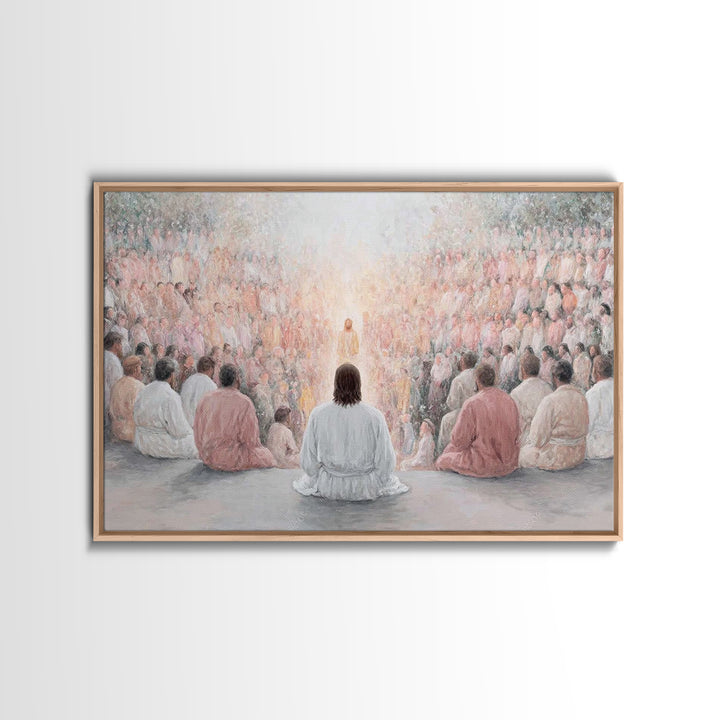 Radiant Discourse, Framed Canvas Print, Christian Wall Art, Jesus Painting, Christian Art Canvas, Modern Christian Painting, Christian Deco