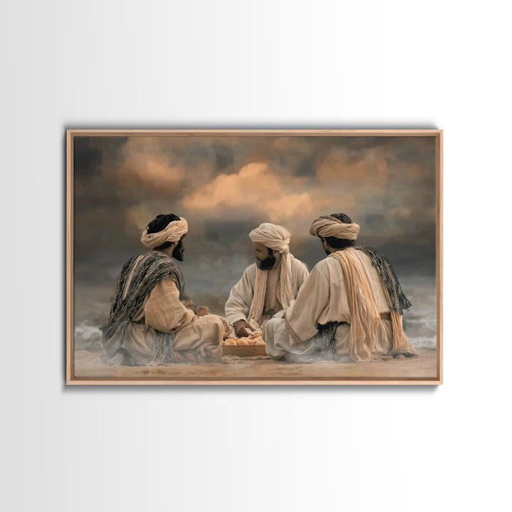 Bread At Dawn | Framed Canvas Print | Christian Art Canvas | Jesus Painting | Christian Wall Art | Moody Christian Art | Christian Art Prin