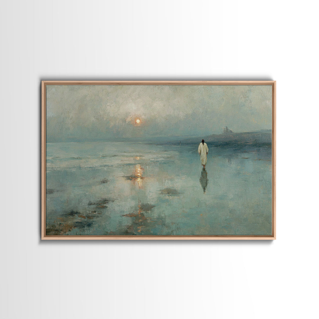 Dawn of Faith – Framed Canvas Print – Jesus Painting – Christian Wall Art – Christian Art Canvas – Subtle Christian Art – Christian Paintin