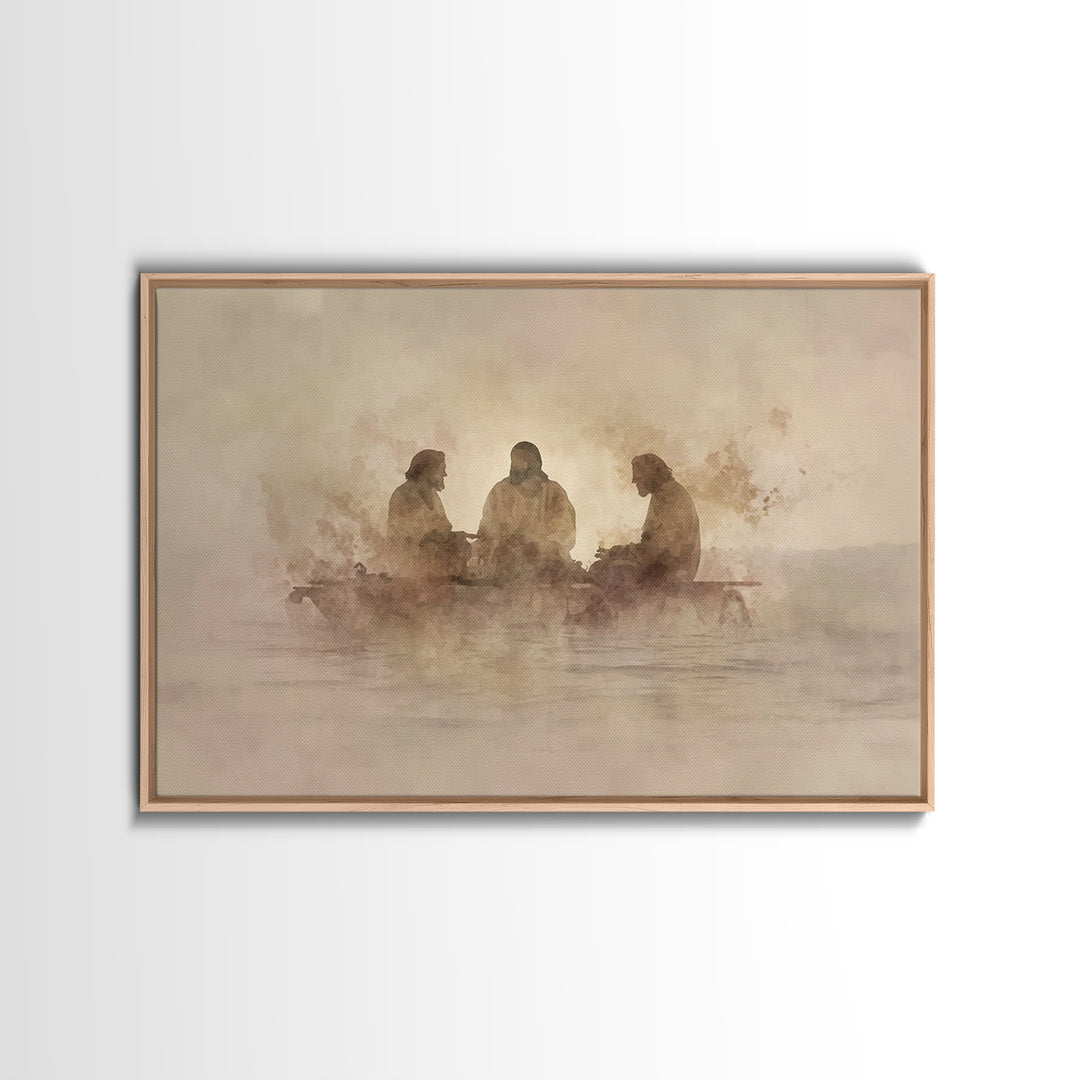 Sacred Morning Light – Framed Canvas Print – Christian Art Canvas – Jesus Painting – Christmas Art Prints – Christian Wall Art – Christian
