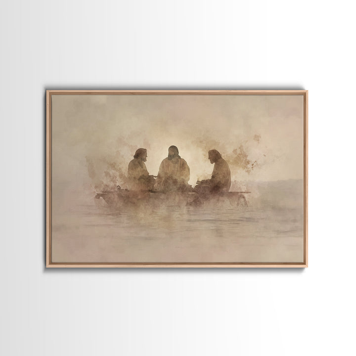 Sacred Morning Light – Framed Canvas Print – Christian Art Canvas – Jesus Painting – Christmas Art Prints – Christian Wall Art – Christian
