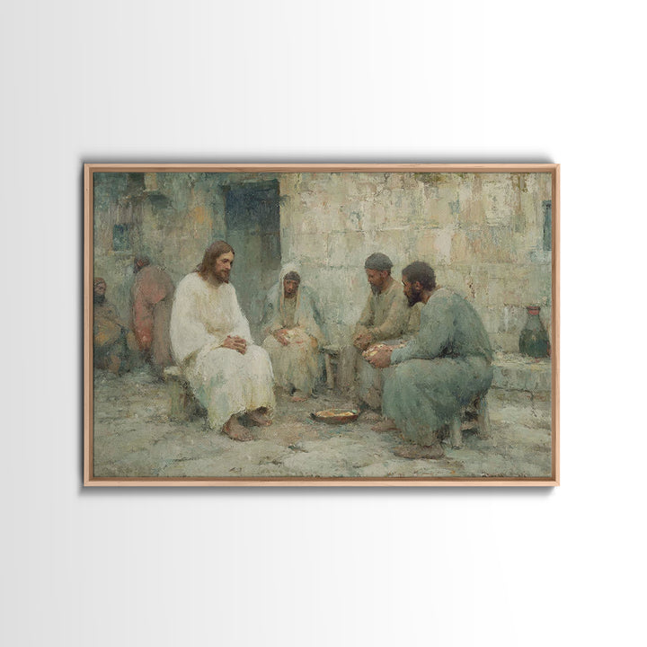 Shore Of Mercy – Framed Canvas Print – Christian Art Print – Christian Wall Art – Jesus Painting – Vintage Christian Art – Christian Christ