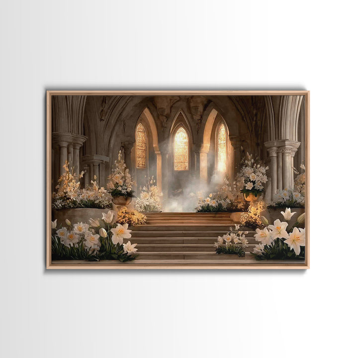 Temple Blossoms – Framed Canvas Print – Christian Christmas Art – Christian Wall Art – Christian Art Canvas – Jesus Painting – Christian De