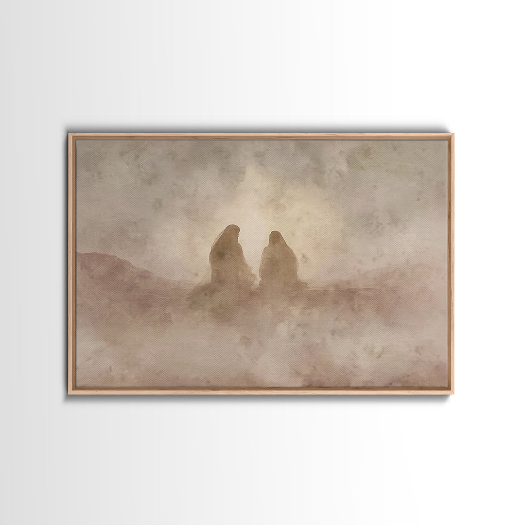 Sacred Companions – Framed Canvas Print – Christian Art Canvas – Christian Wall Art – Christian Painting – Minimalist Christian Art – Chris