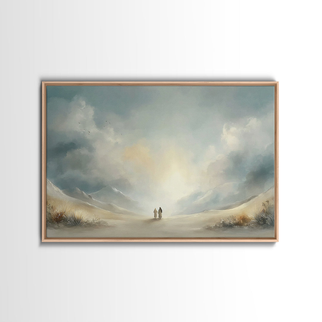 Desert Dawn – Framed Canvas Print – Christian Wall Art – Christian Art Canvas – Subtle Christian Art – Christian Painting – Christian Decor