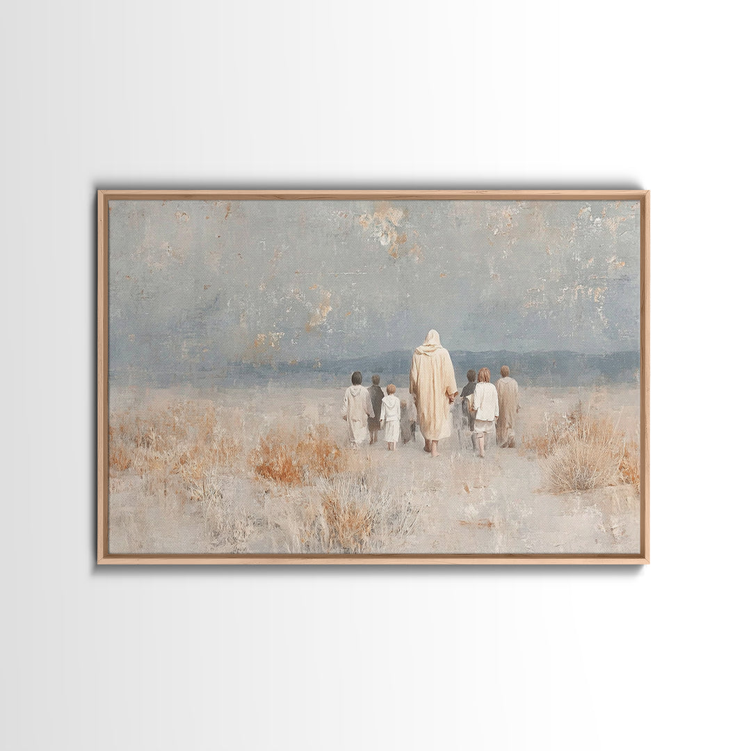 Guiding Shepherd – Framed Canvas Print – Christian Wall Art – Jesus Painting – Christian Art Canvas – Christian Decor – Christian Gift