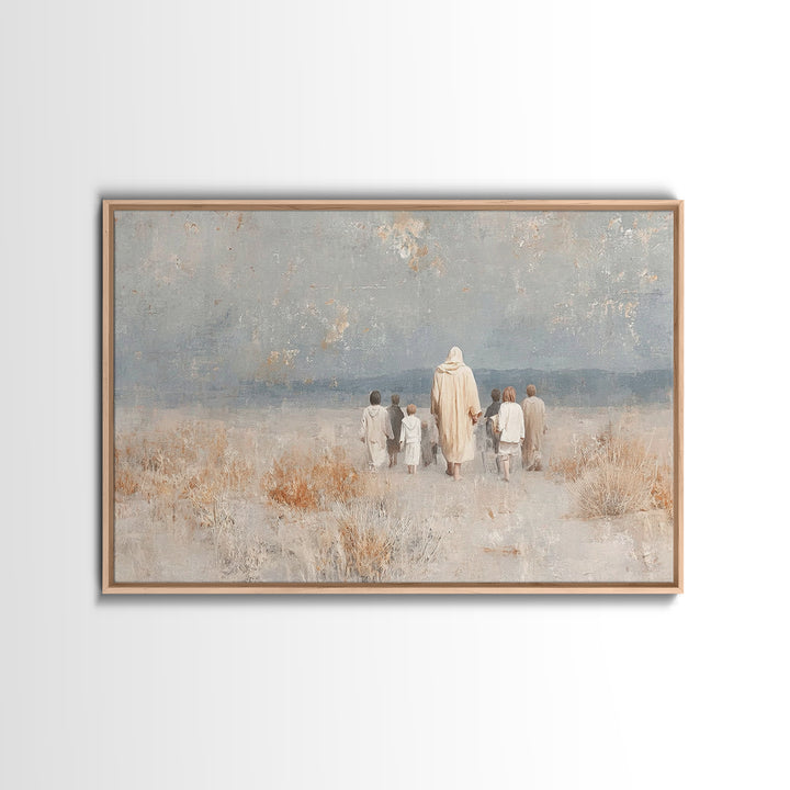 Guiding Shepherd – Framed Canvas Print – Christian Wall Art – Jesus Painting – Christian Art Canvas – Christian Decor – Christian Gift