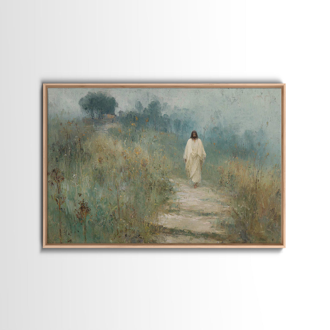Fields Of Promise | Framed Canvas Print | Christian Art Canvas | Jesus Painting | Christian Wall Art | Subtle Christian Art