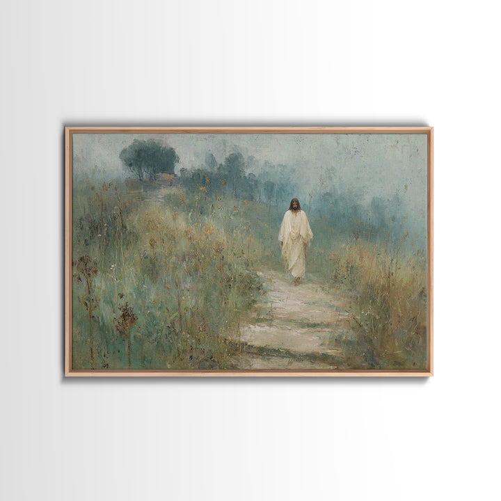 Fields Of Promise | Framed Canvas Print | Christian Art Canvas | Jesus Painting | Christian Wall Art | Subtle Christian Art