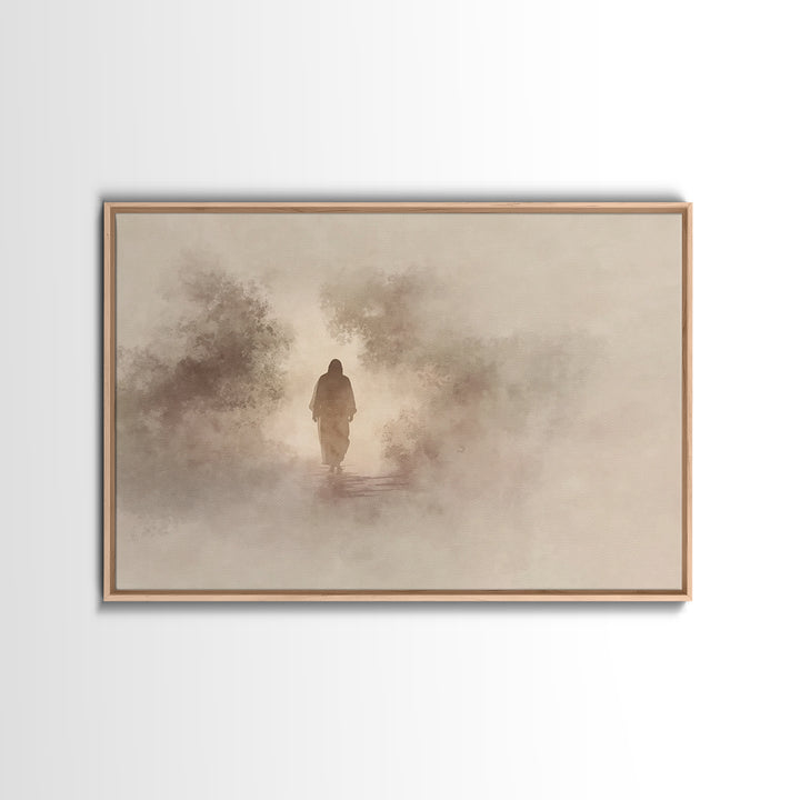 Silent Redeemer, Framed Canvas Print, Christian Art Canvas, Christian Wall Art, Jesus Painting, Minimalist Christian Art