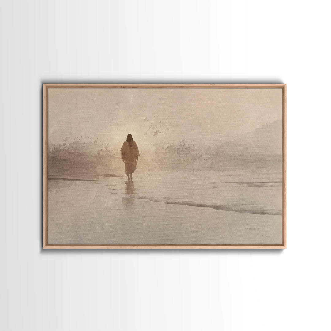 Desert Dawn Peace, Framed Canvas Print, Christian Art Canvas, Jesus Painting, Christian Wall Art, Subtle Christian Art, Christian Christmas