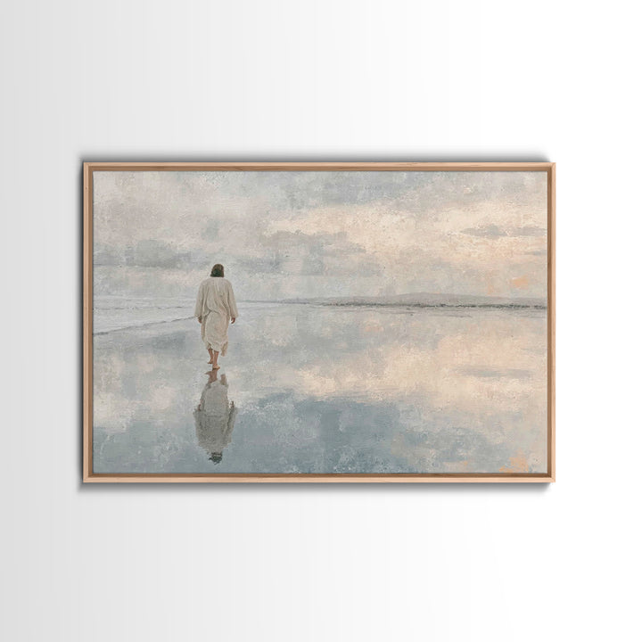 Still Waters Faith – Framed Canvas Print – Christian Wall Art – Christian Art Canvas – Jesus Painting – Moody Christian Art – Christian Dec