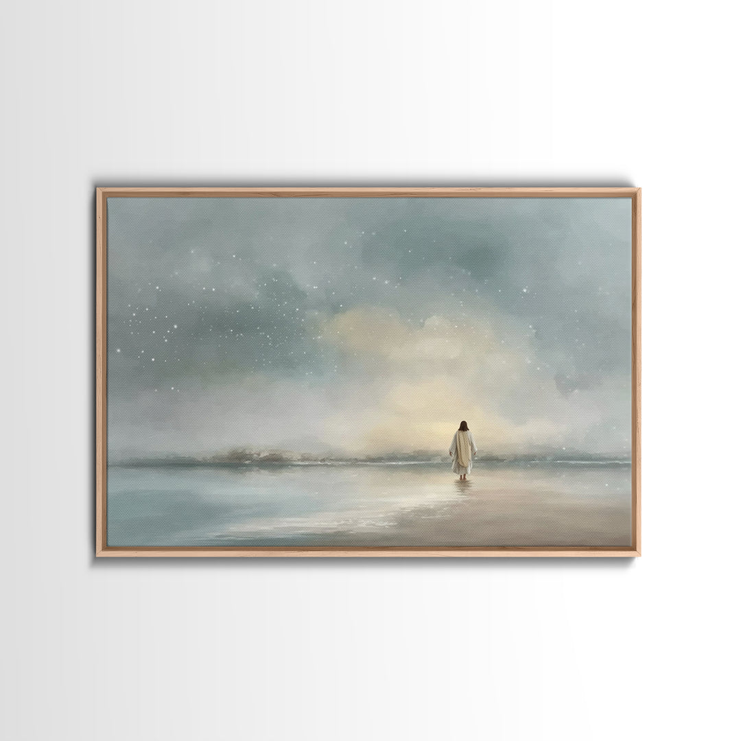 Celestial Grace | Framed Canvas Print | Christian Art Work | Jesus Painting | Christian Art Canvas | Christian Gift Ideas | Modern Christia