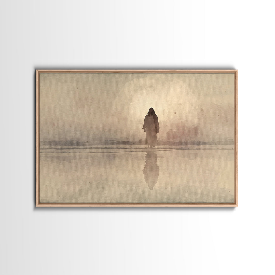 Morning Glory Walk – Framed Canvas Print – Jesus Painting – Christian Art Canvas – Christian Wall Art – Christian Gift – Abstract Christian