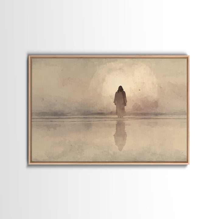 Morning Glory Walk – Framed Canvas Print – Jesus Painting – Christian Art Canvas – Christian Wall Art – Christian Gift – Abstract Christian