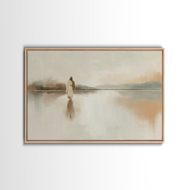 Quiet Lands Promise, Framed Canvas Print, Christian Art Work, Christian Wall Art, Jesus Painting, Minimalist Christian Art, Christian Gift