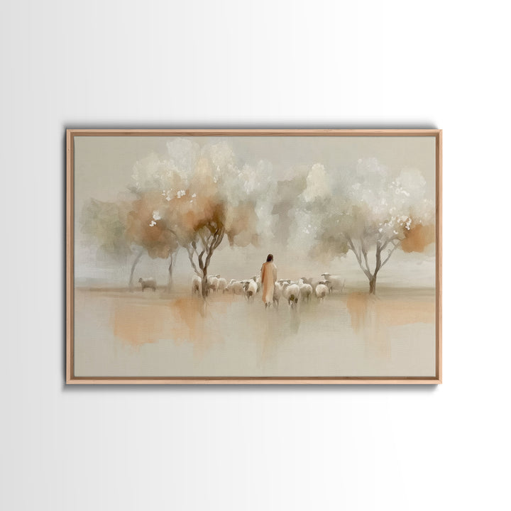 Orchard Of Peace | Framed Canvas Print | Jesus Painting | Christian Art Canvas | Christian Wall Art | Moody Christian Art | Christian Gift