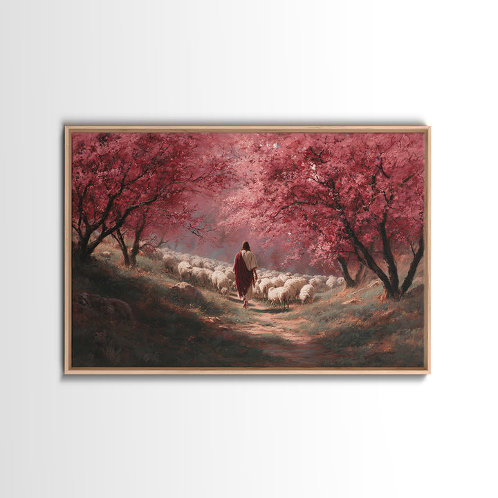 Grace Beneath Branches – Framed Canvas Print – Christian Art Painting – Christian Art Canvas – Jesus Painting – Christian Gift – Abstract C