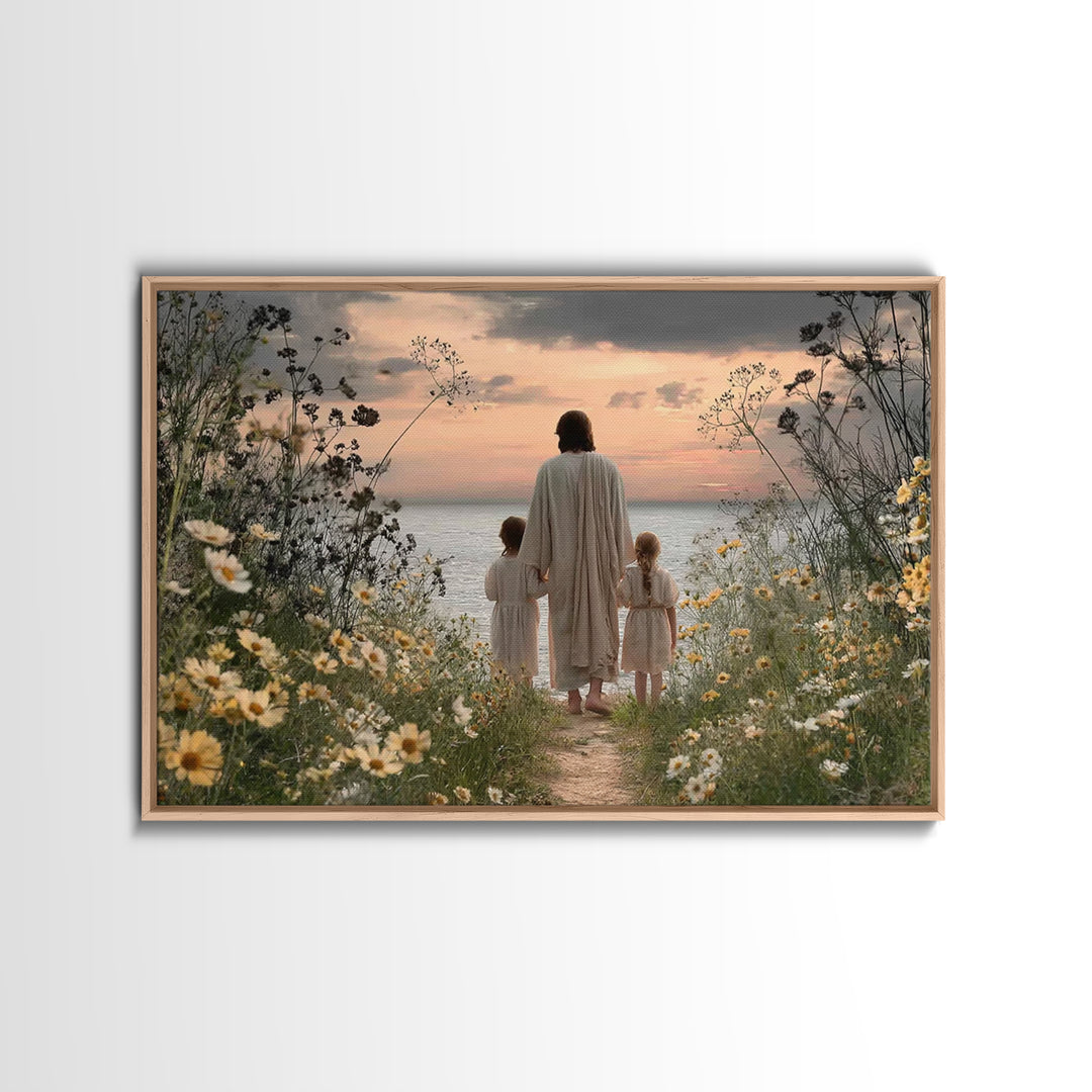 Sunset Of Mercy – Framed Canvas Print – Christian Art Canvas – Jesus Painting – Christian Wall Art – Moody Christian Art